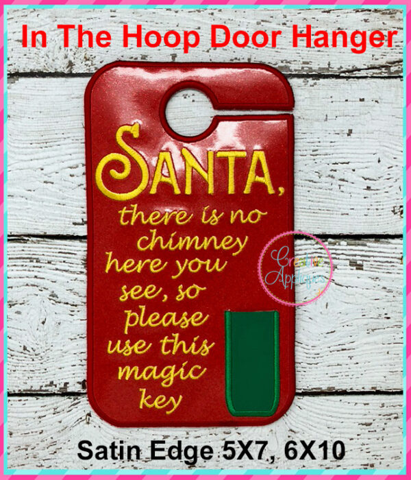 In The Hoop Santa Key Door Hanger Embroidery Design - Image 6