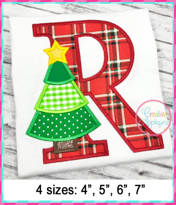 Tree with Letter Alphabet Applique Design