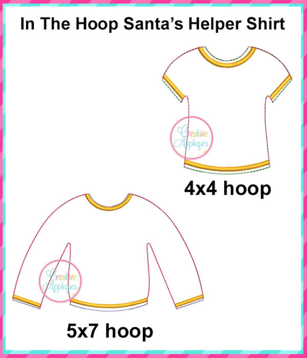 In The Hoop Blank  Santa's Helper Shirt Design