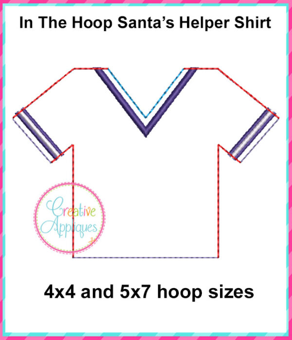 In The Hoop Blank Santa's Helper Jersey Design