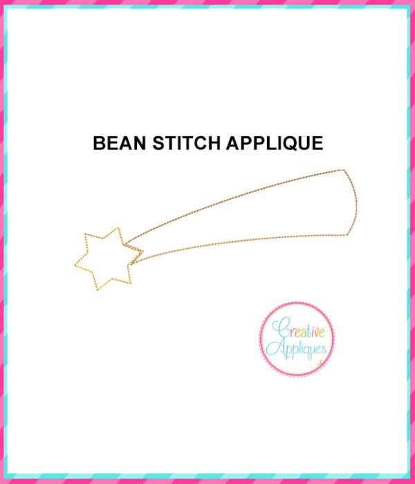 Shooting Star Bean Stitch Applique Design