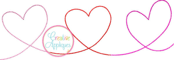 Bean Stitch Hearts Applique Design - Image 2