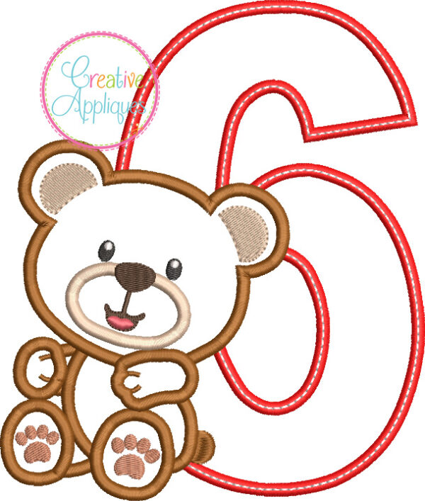 Boy Bear 6 Applique Design - Image 2