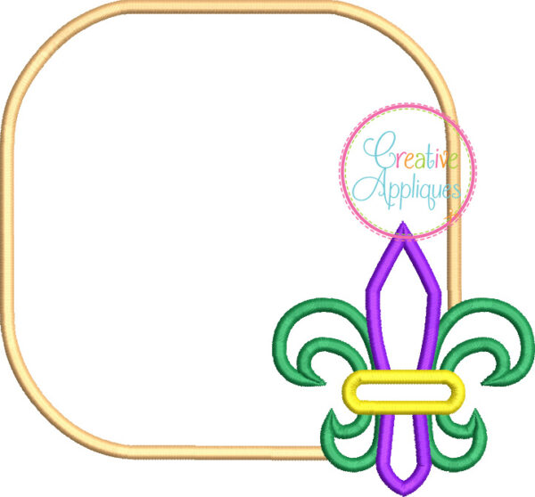 Fleur De Lis Frame Applique Design - Image 2