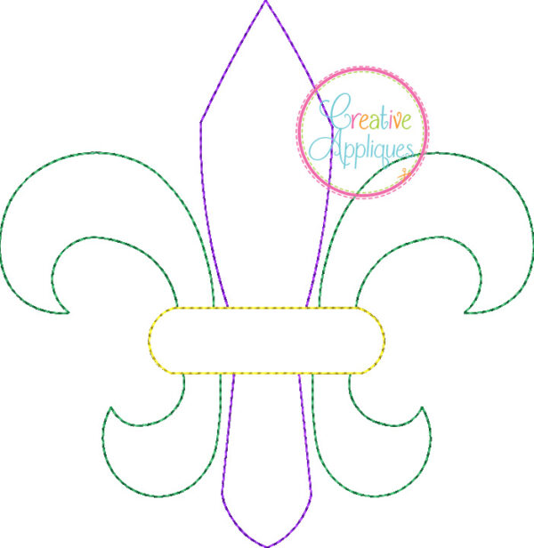 Bean Stitch Fleur De Lis Applique Design - Image 2