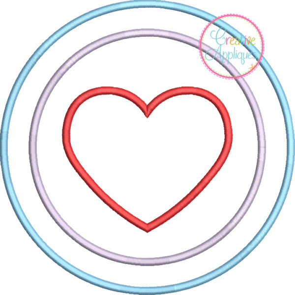 Heart in Circles Applique Design - Image 2