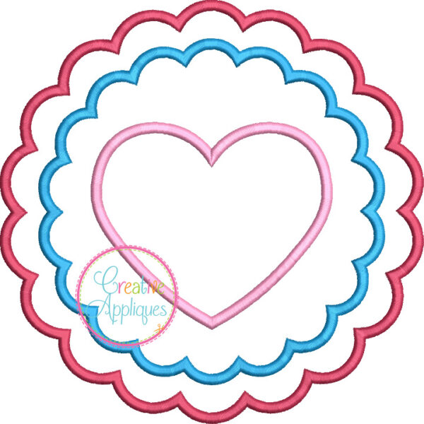 Heart in Scallops Applique Design - Image 2