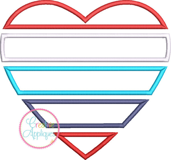 Heart Slats Applique Design - Image 2