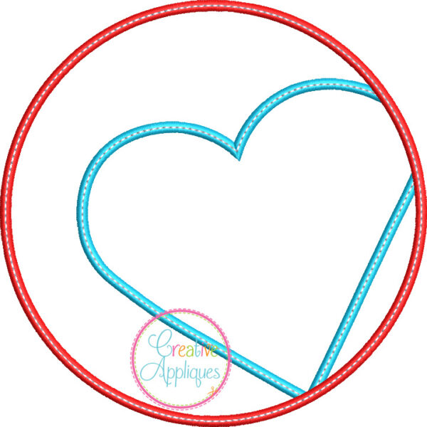 Heart in Circle Applique Design - Image 2