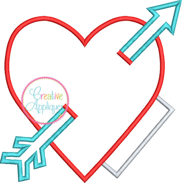 Heart Arrow Frame Applique Design - Image 2