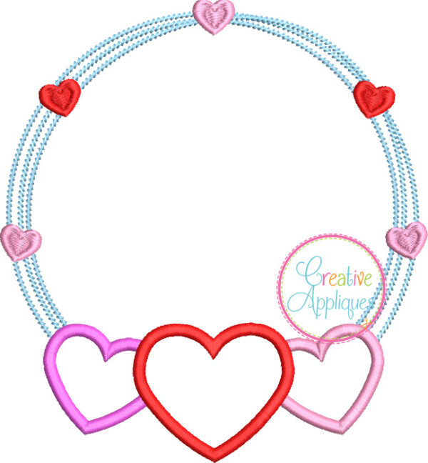 Hearts Scribble Frame Applique Design - Image 2