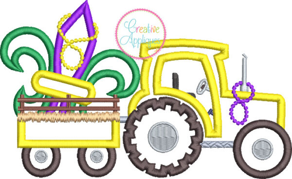 Fleur De Lis Tractor Applique Design - Image 2