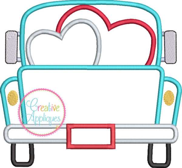 Truck Hearts Applique Design - Image 2