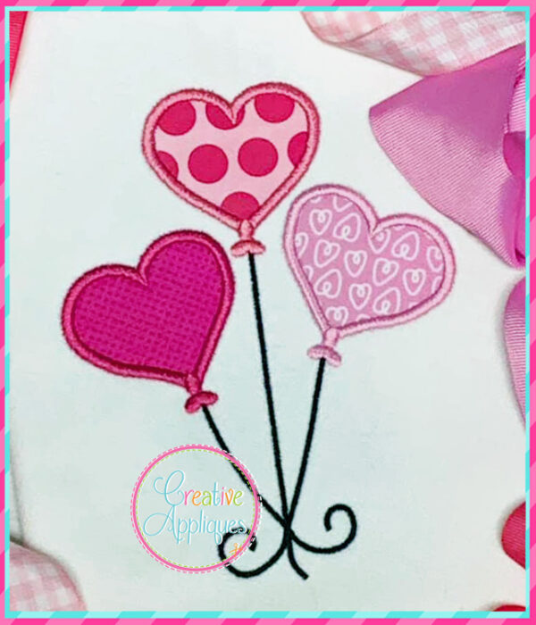 Heart Balloons Applique Design - Image 3