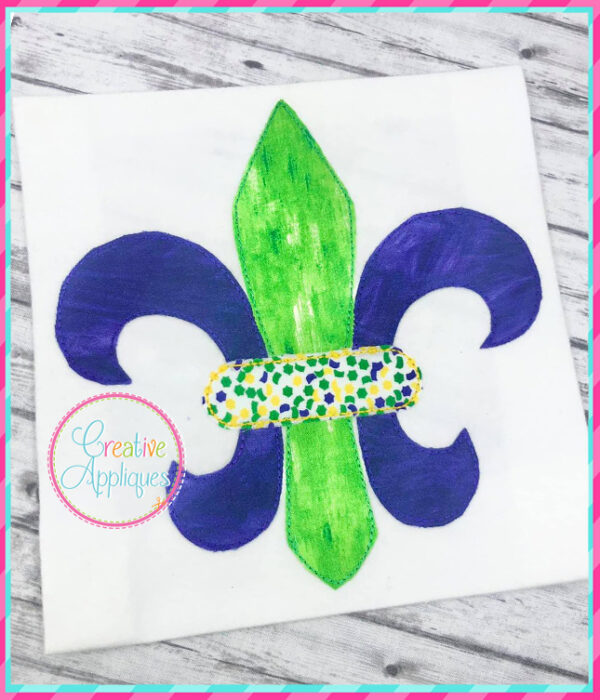 Bean Stitch Fleur De Lis Applique Design