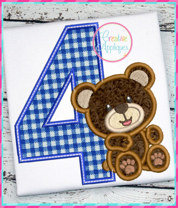 Boy Bear 4 Applique Design