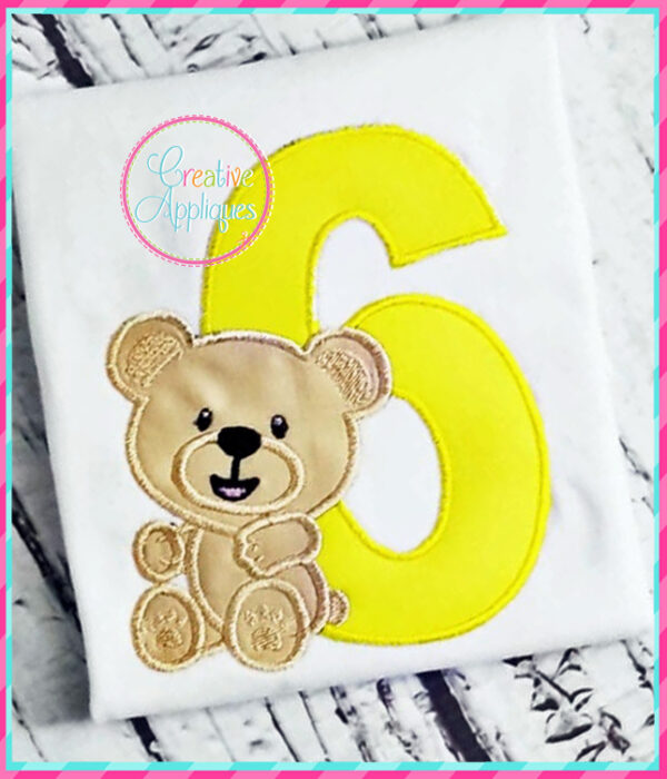 Boy Bear 6 Applique Design