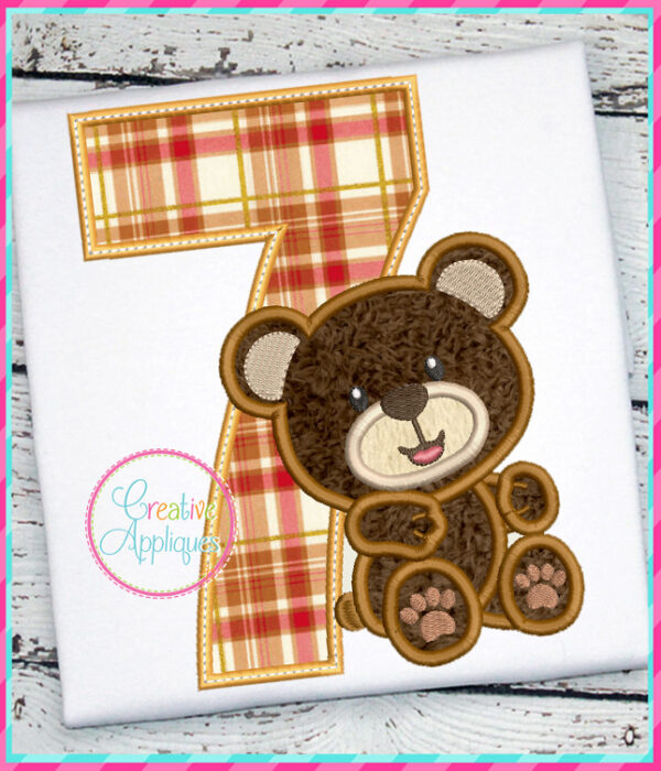 Boy Bear Numbers Applique Design Set - Image 8