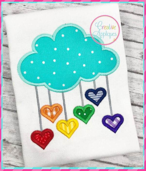 Cloud Hearts Applique Design