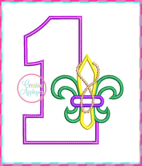 Fleur De Lis Numbers Applique Design Set - Image 3