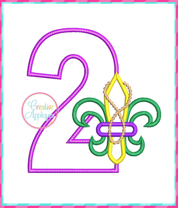 Fleur De Lis Numbers Applique Design Set - Image 4