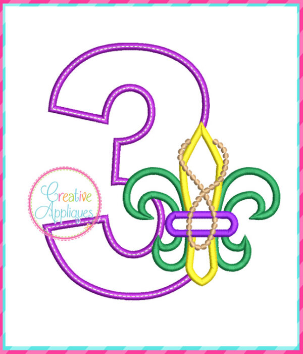 Fleur De Lis Numbers Applique Design Set - Image 5