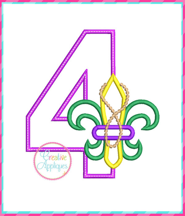 Fleur De Lis Numbers Applique Design Set - Image 6