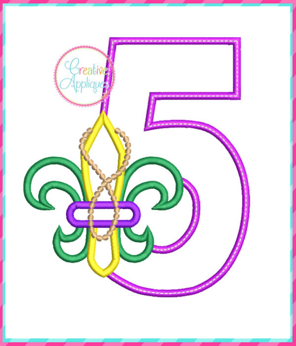 Fleur De Lis Numbers Applique Design Set - Image 7