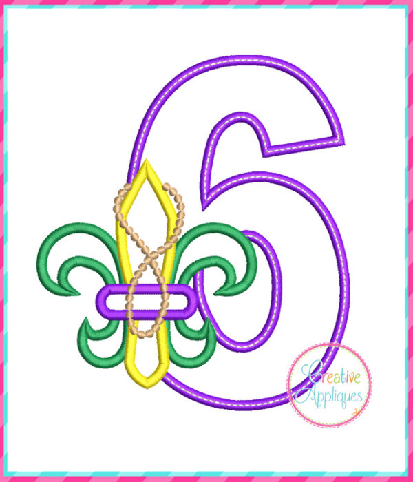 Fleur De Lis Numbers Applique Design Set - Image 8