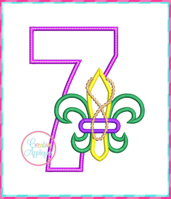 Fleur De Lis Numbers Applique Design Set - Image 9