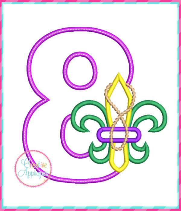 Fleur De Lis Numbers Applique Design Set - Image 10