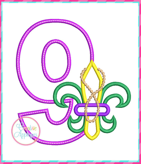 Fleur De Lis Numbers Applique Design Set - Image 11