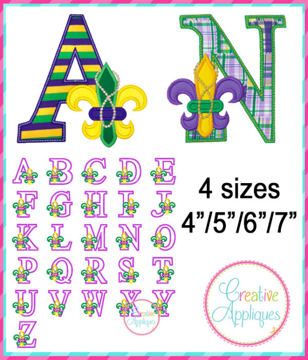 Fleur De Lis Alphabet Applique Design Set - Image 3