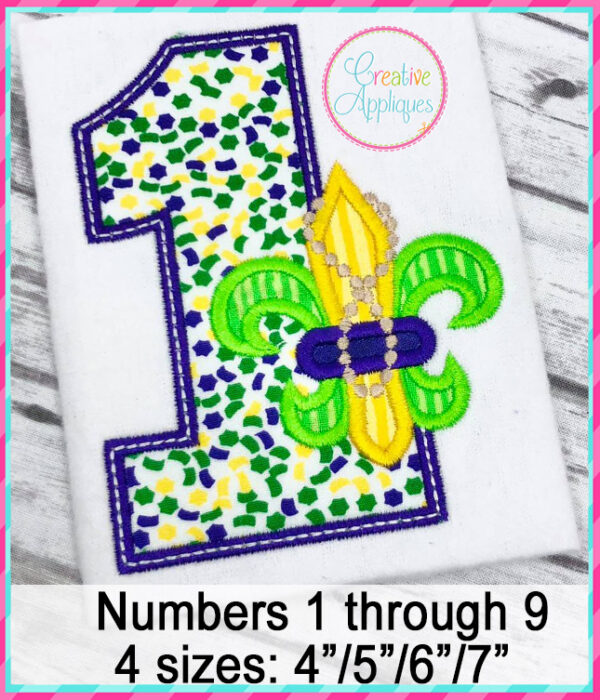 Fleur De Lis Numbers Applique Design Set