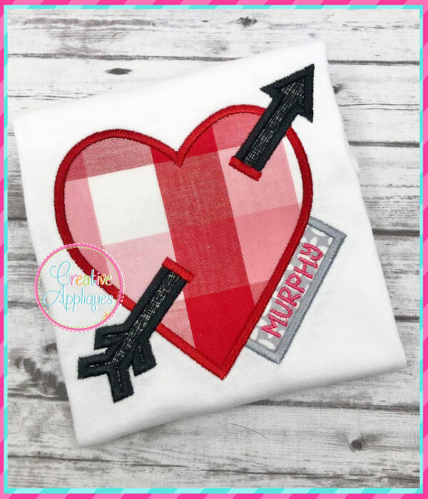 Heart Arrow Frame Applique Design