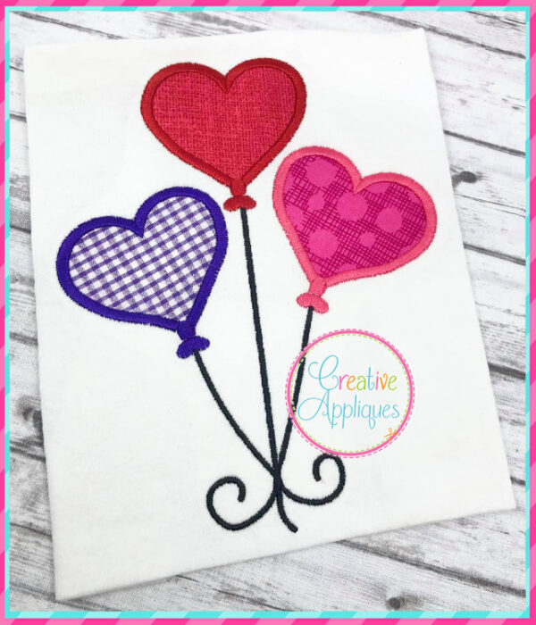 Heart Balloons Applique Design - Image 4