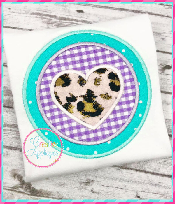 Heart in Circles Applique Design