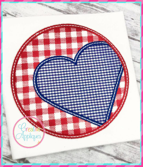 Heart in Circle Applique Design