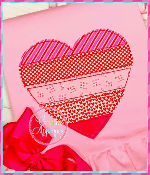 Bean Stitch Heart Slats Applique Design