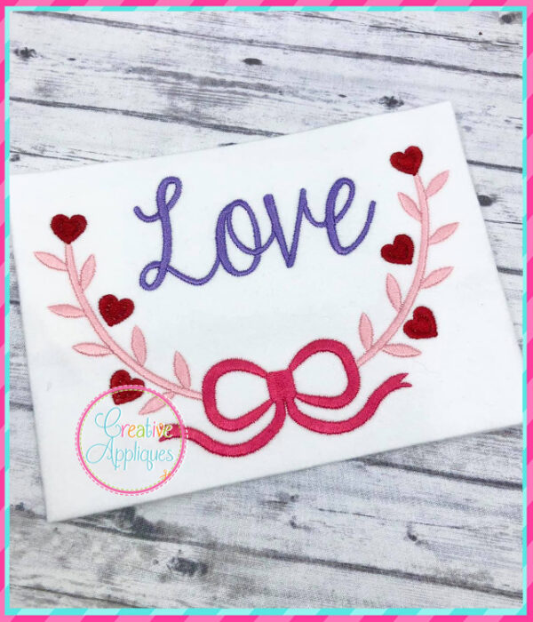 Hearts Bow Swag Embroidery Design - Image 3