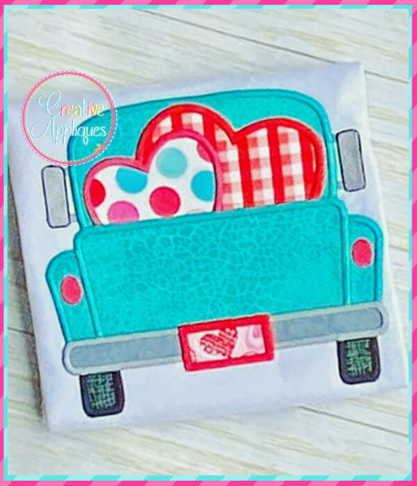 Truck Hearts Applique Design