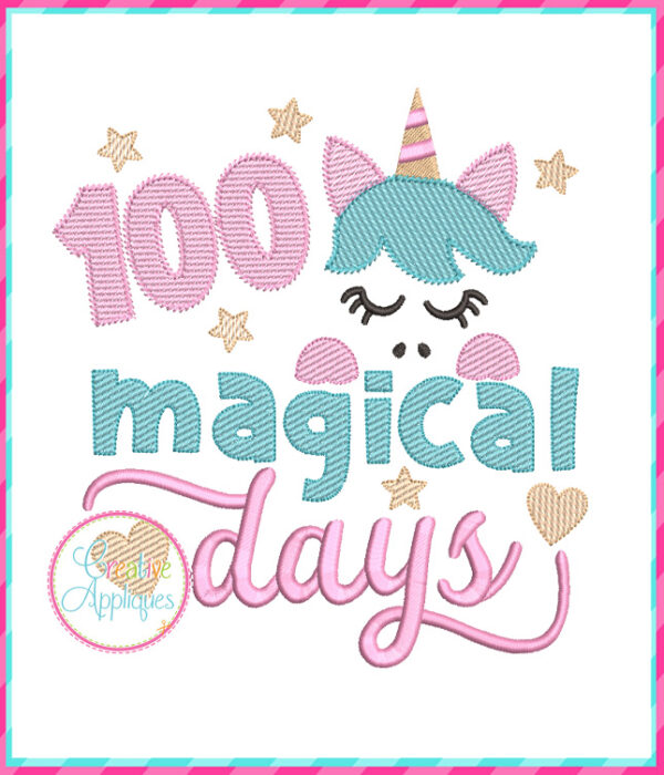 Sketch Stitch 100 Magical Days Embroidery Design - Image 2