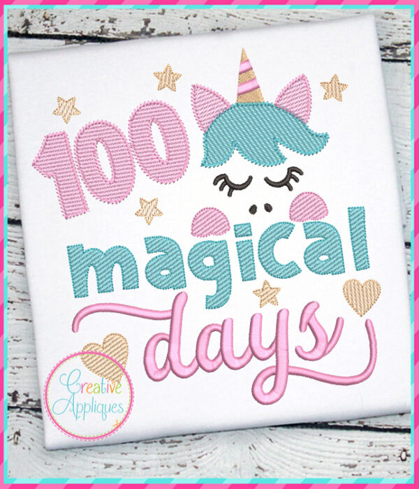 Sketch Stitch 100 Magical Days Embroidery Design