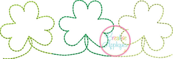 Stitching Linked Clovers Embroidery Design - Image 4