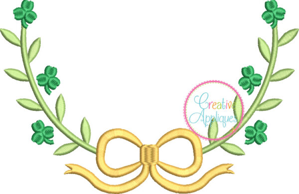 Clover Swag Bow Frame Embroidery Design - Image 2