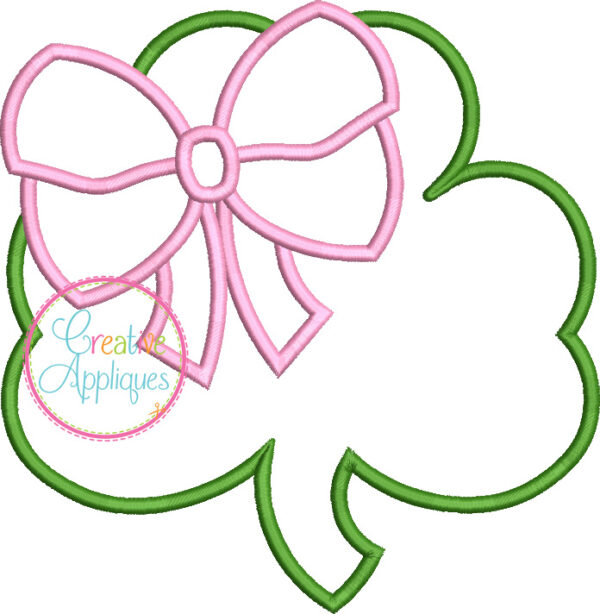 Clover Big Bow Applique Design - Image 2