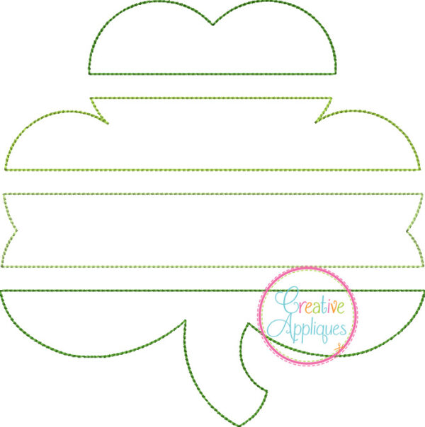 Bean Stitch Clover Slats Applique Design - Image 2