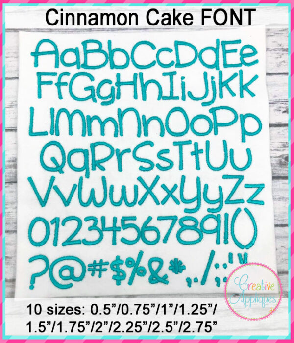 Cinnamon Cake Embroidery Font - Image 3