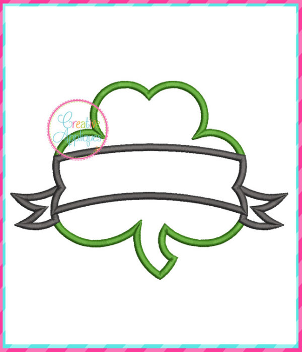 Clover Banner Applique Design - Image 2