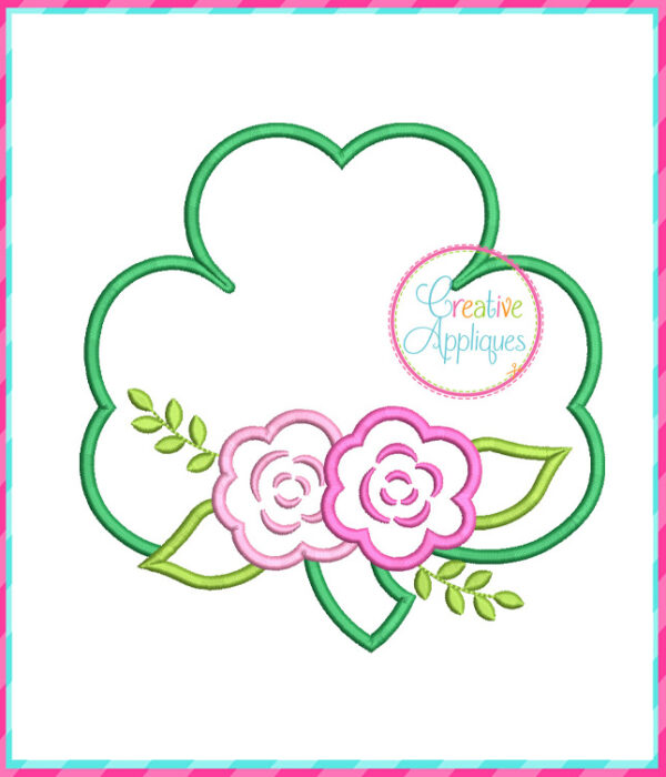 Clover Flowers Applique Design - Image 2